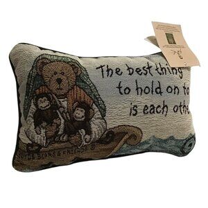 Boyds Bears Tapestry Throw Pillow Mr. Noah & Friends with Original Tags Vintage